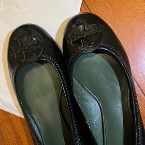 Tory Burch ballet flats patent black size 8